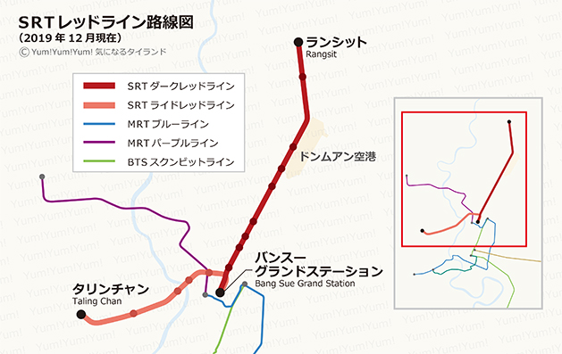 バンコク・レッドラインの路線図