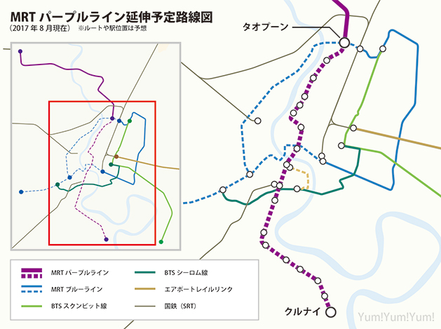 MRTパープルライン延伸予定路線図