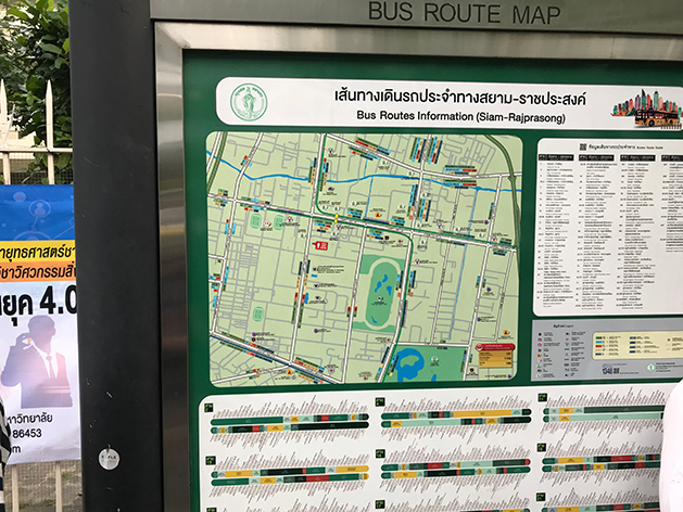 バンコクのバスルートマップ